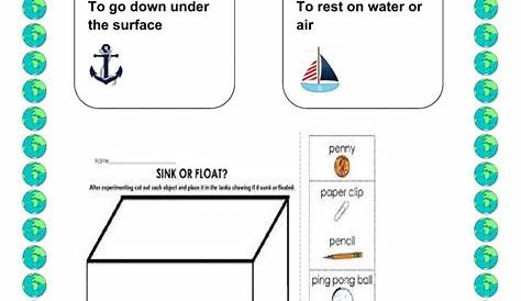 float and sink worksheet for grade 4