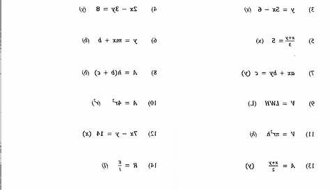 linear equations worksheet
