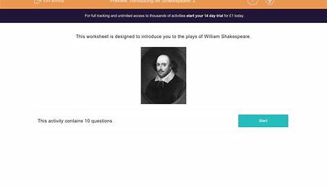 Introduction To Shakespeare Worksheet - Ivuyteq