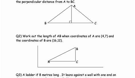 pythagorean theorem word problem worksheet