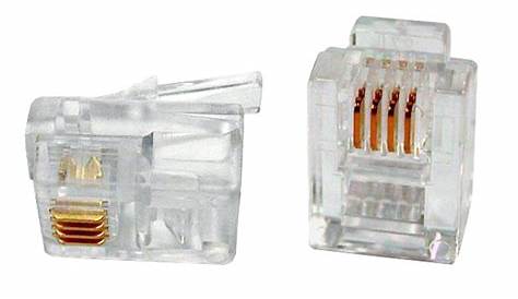 10pcs 6P4C 6-Pins 4-Contacts RJ14 Telephone Modular Plug Jack RJ14 Connector | eBay