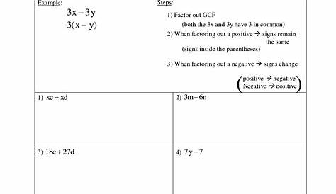 grouping factoring worksheets
