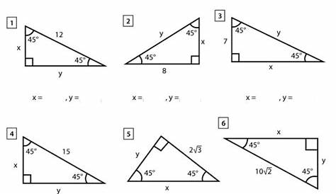 special rights triangles worksheets
