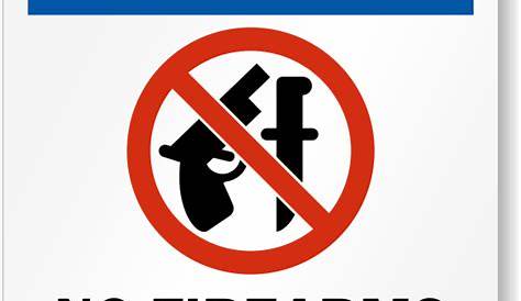 no firearms sign printable