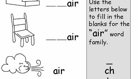 Free printable word family worksheets