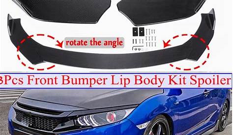 3X Front Bumper Lip Body Kit Spoiler Splitter Carbon Fiber Look For
