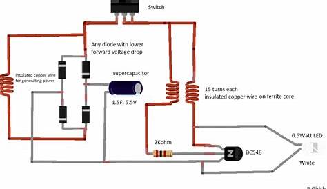 Simple Faraday Flashlight - Circuit Diagram and Working - Homemade