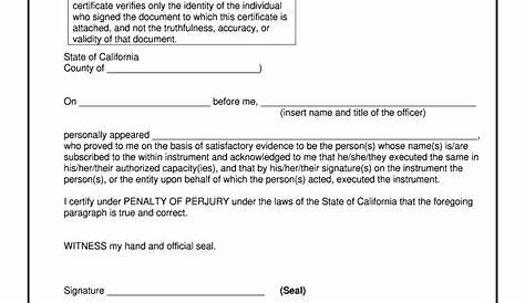 Ca Acknowledgement Form - Fill Out and Sign Printable PDF Template