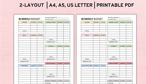 Free Printable Bi Weekly Budget Template - Printable Templates