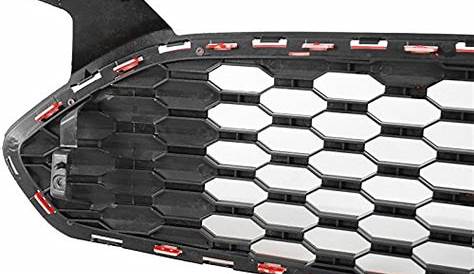 Front Grille for Ford Fusion 2013-2016 Mustang Style 1 Red Trim Glossy