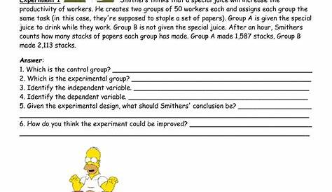 simpsons science variables worksheet answers