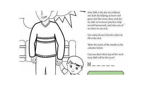 Father's Day Worksheets For Kindergarten