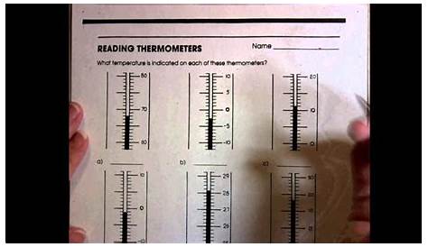 reading thermometers worksheets answer key