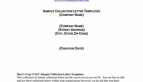 Collection Letter Second Notice 60 Days template | Templates at