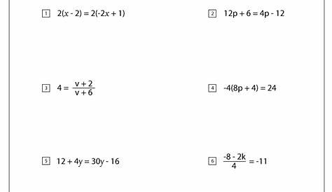 solving multi step equations worksheets