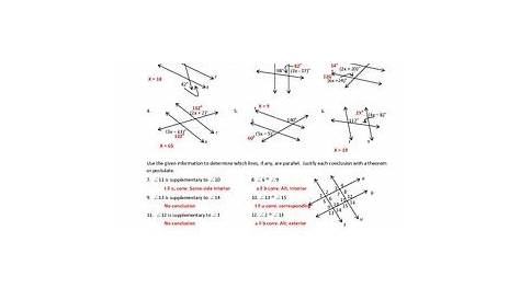 proving lines are parallel worksheet