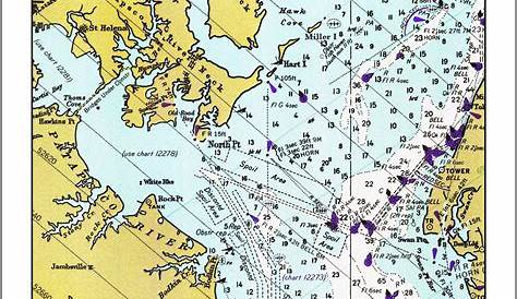 Chesapeake Bay Nautical Chart Nautical Chart Chesapeake Bay | Etsy
