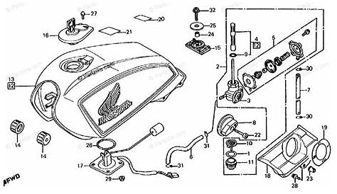 Honda Motorcycle 1986 OEM Parts Diagram for FUEL TANK | Partzilla.com