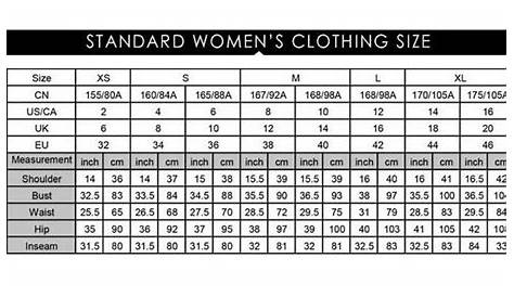 women's asian clothing size conversion chart