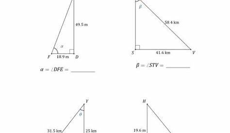 Calculating Angle Values Using Trigonometric Ratios (J)