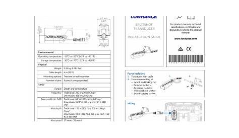 Lowrance Splitshot Transducer Installation Manual | Manualzz