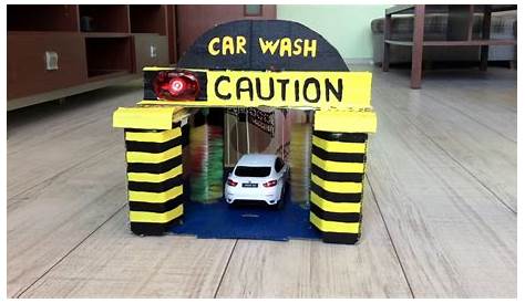 DIY Car Wash toy for kids made of cardboard - YouTube