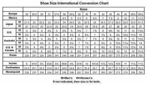 womens ski boot size chart