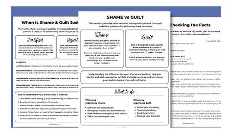 shame and guilt worksheets