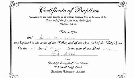 Free Printable Baptism Certificate - Free Printable