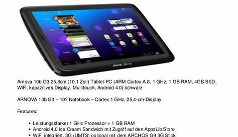 Arnova 10b G3 25,6cm (10.1 Zoll) Tablet-PC (ARM Cortex A 8, 1 GHz, 1