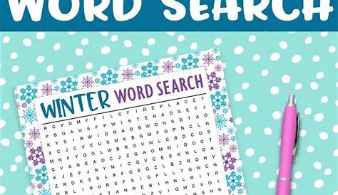 winter printable word search