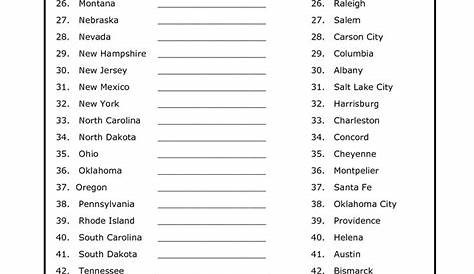 Sweet List of 50 Us States Printable | Tristan Website