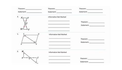 geometric proofs worksheet answers