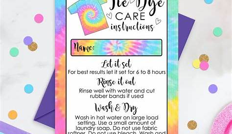 tie dye instructions printable
