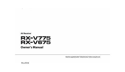 yamaha rx v775 owner's manual