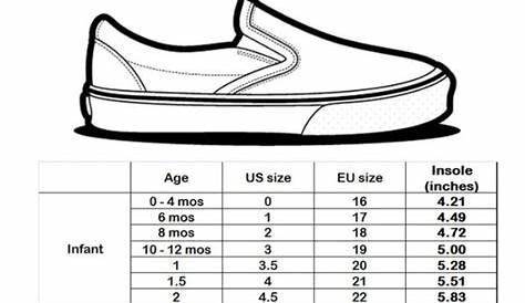 vans youth shoe size chart