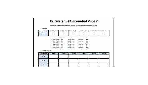 MONEY - Calculate the Discounted Price (2 worksheets) | Teaching Resources
