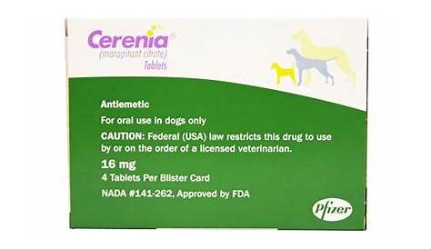 cerenia tablets dosing chart