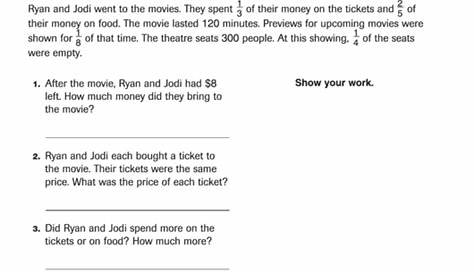 movie survey math activity worksheet