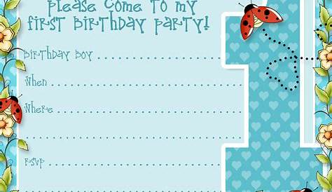 Printable 1st Birthday Party Announcements - Printable Party Kits