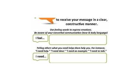 healthy communication worksheets