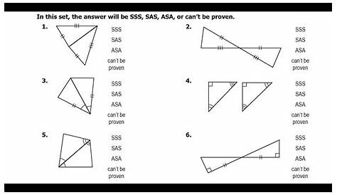 sss sas asa aas worksheets with answers