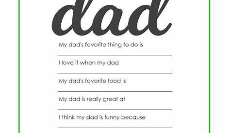 What I Love About My Dad Printable - Printable Word Searches