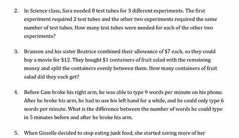 20 Multiplication Word Problems Year 6 ~ math worksheets