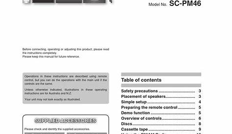 PANASONIC SC-PM46 OPERATING INSTRUCTIONS MANUAL Pdf Download | ManualsLib