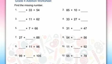 mathematics worksheet grade 4