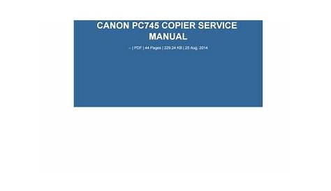 Canon pc745 copier service manual by toon41 - Issuu