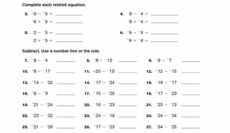 subtract integers worksheet pdf