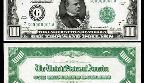 Picture Of 1000 Dollar Bill
