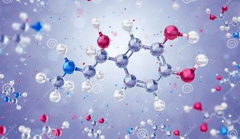 Molecule of Adrenaline stock illustration. Illustration of medical